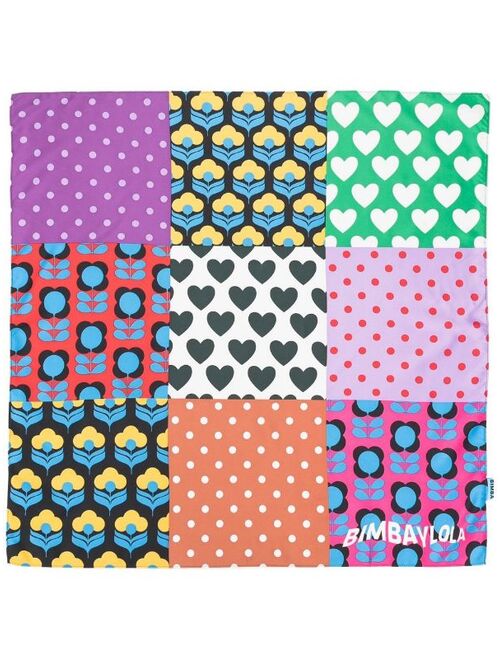 Bimba y Lola mix-print patchwork scarf