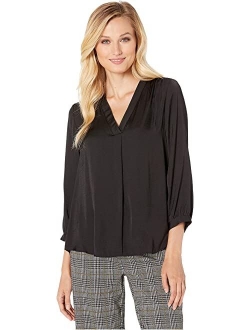 3/4 Sleeve V-Neck Rumple Blouse