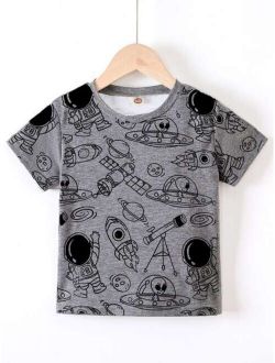 Toddler Boys Rocket Spaceman Print Tee