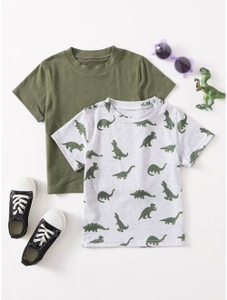 Toddler Boys 2pcs Dinosaur Print Tee