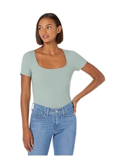 Ribbed Square-Neck Crop Top