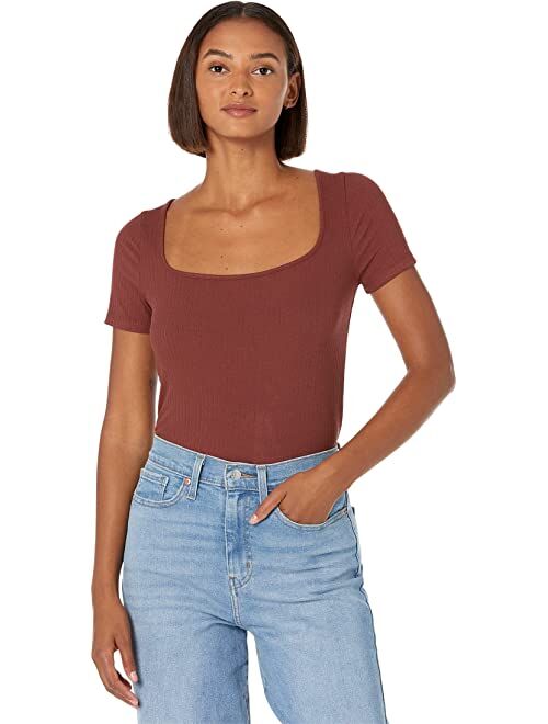 Madewell Ribbed Square-Neck Crop Top