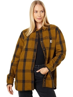 Loose Fit Heavyweight Twill Long Sleeve Plaid Shirt