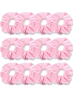 IVARYSS Velvet Hair Scrunchies for Women and Girls, Soft Elastic Scrunchy Hair Bands Accessories, 12 Pack (Neon)