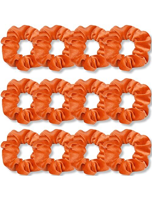 IVARYSS Velvet Hair Scrunchies for Women and Girls, Soft Elastic Scrunchy Hair Bands Accessories, 12 Pack (Neon)