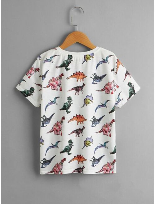 SHEIN Boys Dinosaur Print Tee