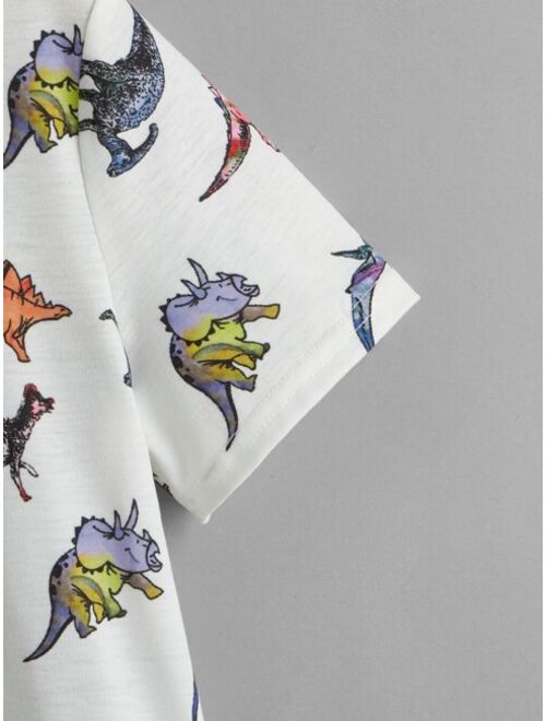 SHEIN Boys Dinosaur Print Tee