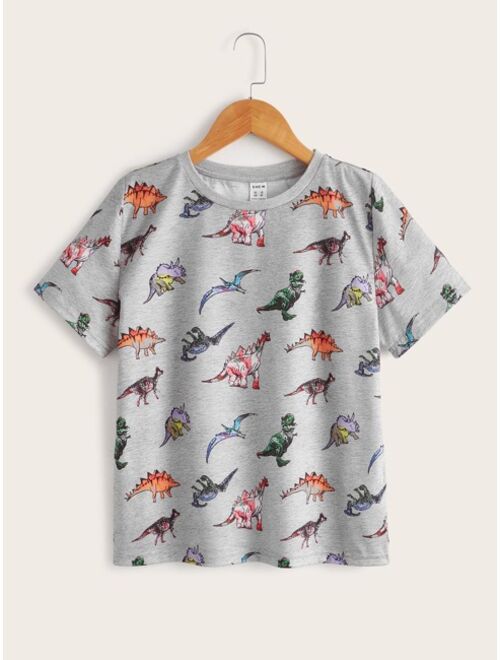 SHEIN Boys Dinosaur Print Tee