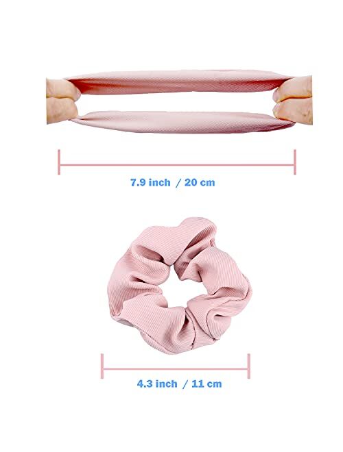 IVARYSS Cute Hair Scrunchies for Girls and Women, 12 PCS Premium Twill Fabric Scrunchy, Soft Elastic Bands Ponytail Holder Hair Accessories