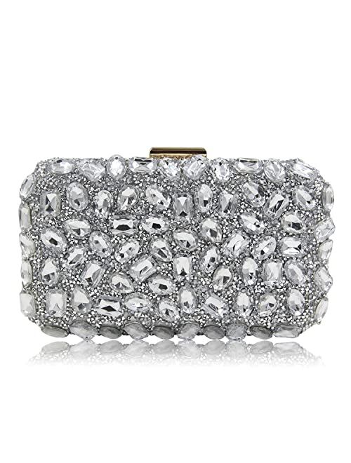 Milisente Clutch Purses For Women, Crystal Clutches Evening Bags Gemstone Clutch Purse For Wedding Party