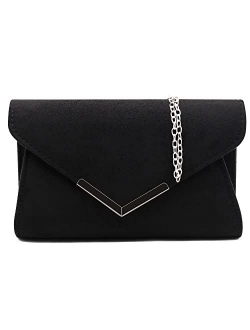 Solid Clutch Purses For Women Large Wedding Suede Purses For Ladies Evening