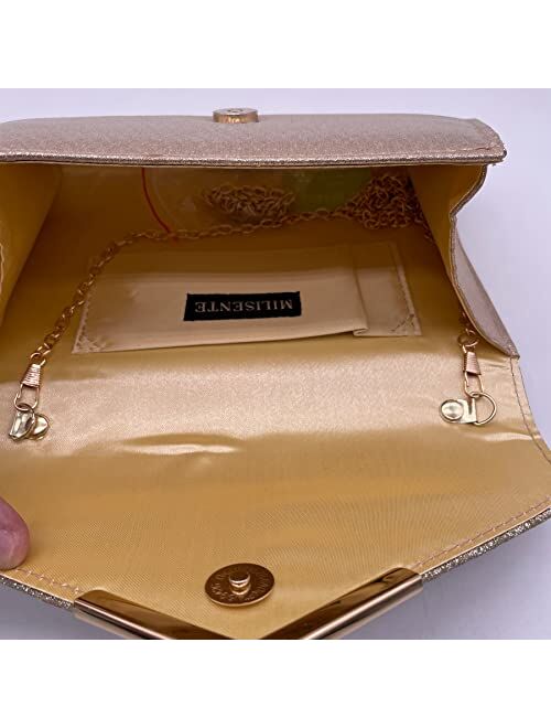 Milisente Solid Clutch Purses For Women Large Wedding Suede Purses For Ladies Evening