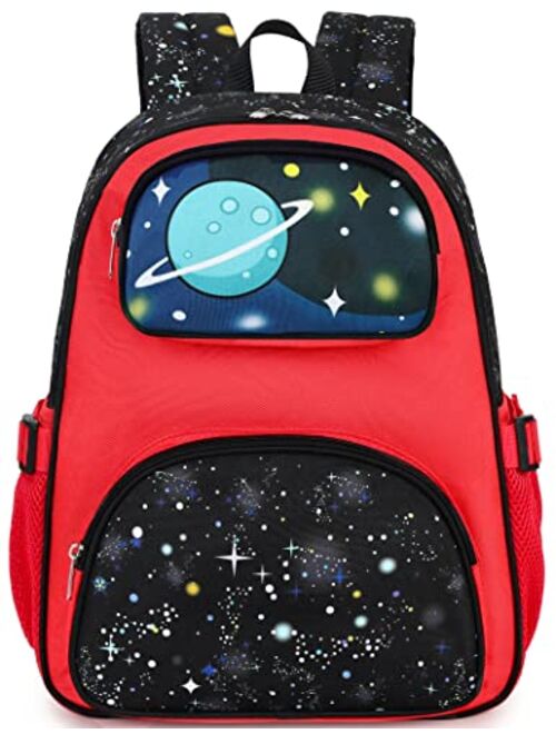 BTOOP Toddler Backpack for Boys Waterproof 3D Cute Kids Backpack Preschool Schoolbag Nursery Daycare Elementary (Planet -Green)