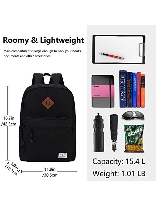 Vx Vonxury School Backpack,VONXURY Unisex Classic Lightweight Water Resistant Causal Daypack for Teens Boys Girls