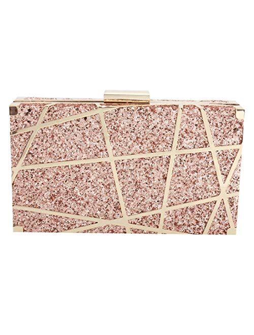 LETODE Women Evening Bags Sparkling Handbag Metal Hollow Designer Wedding Party Clutch Purse