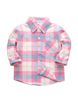 Sobrisah Boys Flannel Shirts Button Down Western Shirts Boys Christmas Outfit Toddler Buffalo Plaid Shirts Boys Long Sleeve Shirts