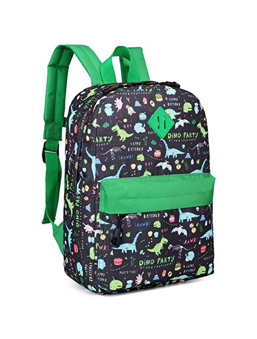 Vanaheimr Kid Toddler Backpack for Teen Boys Classic Green Flamingos Teen Preschool Backpack Kindergarten Daycare School Bag