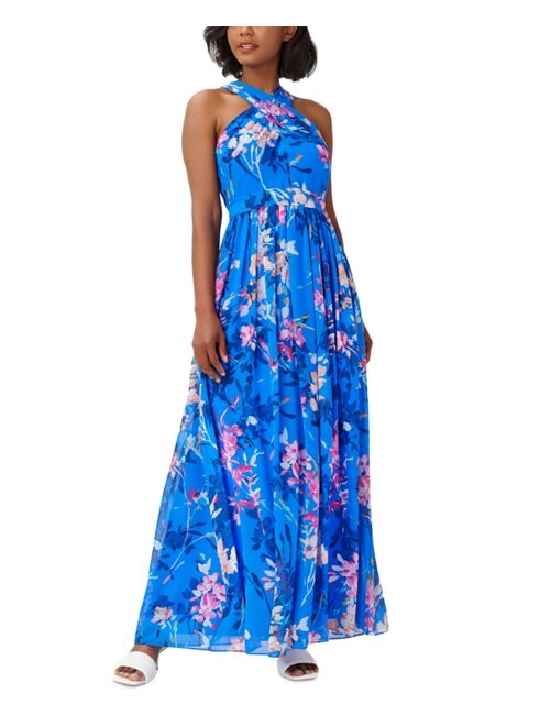 Adrianna Papell Women's Chiffon Floral-Print Gown