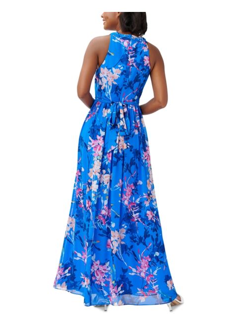 Adrianna Papell Women's Chiffon Floral-Print Gown