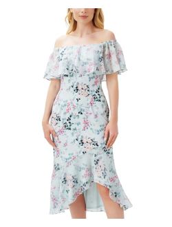 Women's Floral Print Off-The-Shoulder Dress