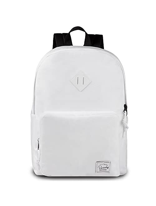 School Backpack,VASCHY Ultra Lightweight Backpack for Men Women Bookbag for Kids Teen Boys Girls White