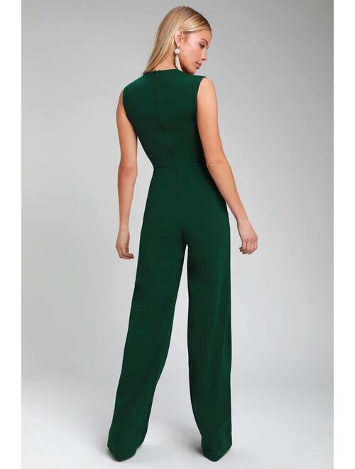 Lulus Enticing Endeavors Emerald Green Jumpsuit