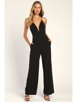 Fierce Flirt Burgundy Plunge Sleeveless Wide-Leg Jumpsuit