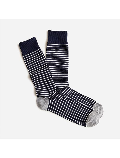 J.Crew Tipped Cotton Striped Microstriped Socks