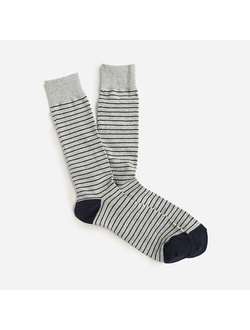 J.Crew Tipped Cotton Striped Microstriped Socks