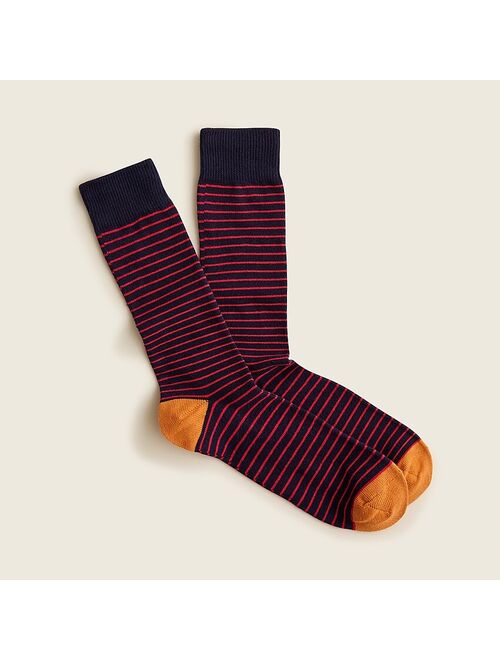 J.Crew Tipped Cotton Striped Microstriped Socks