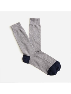 Solid Cotton Crew Socks