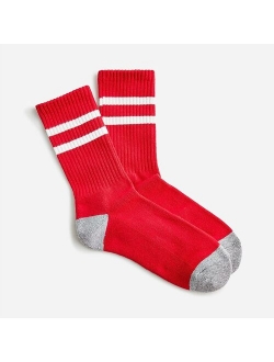 Athletic crew socks in gym stripe