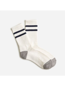 Athletic crew socks in gym stripe