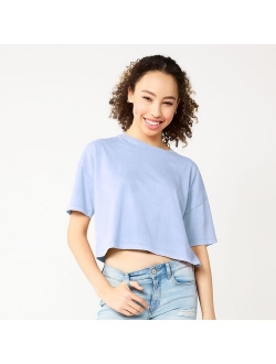 Juniors' SO Solid Cropped Boxy Tee