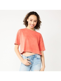 Juniors' SO Solid Cropped Boxy Tee