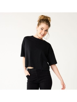 Juniors' SO Solid Cropped Boxy Tee