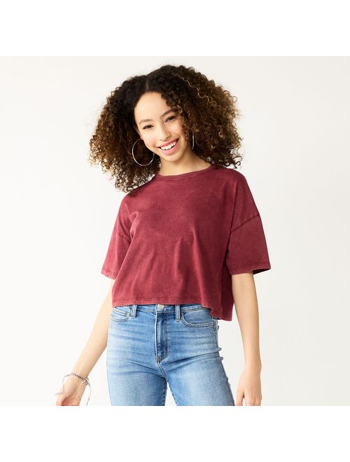 Juniors' SO Solid Cropped Boxy Tee