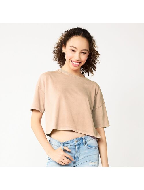 Juniors' SO Solid Cropped Boxy Tee