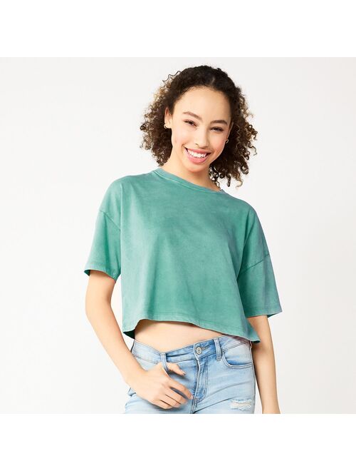 Juniors' SO Solid Cropped Boxy Tee