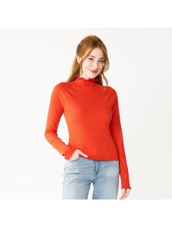 Juniors' SO Cozy Mockneck Top