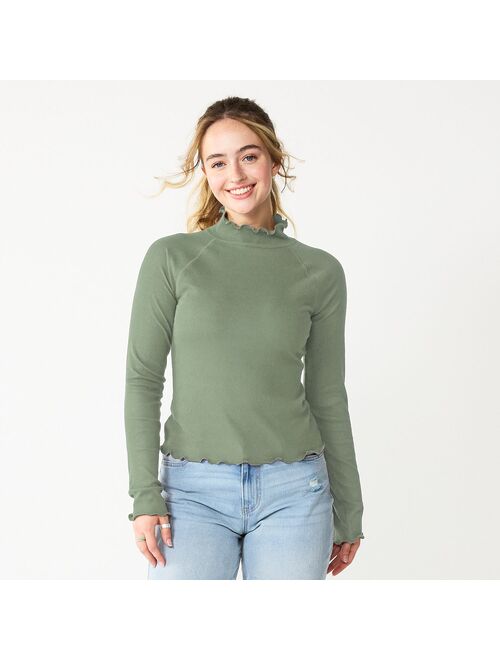 Juniors' SO Cozy Mockneck Top