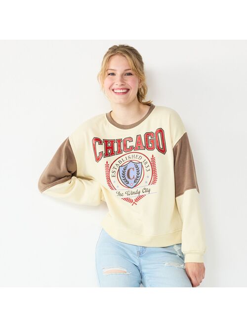 Licensed Character Juniors' Chicago "The Windy City" Comfy Pullover