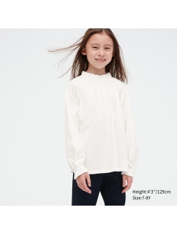 Smooth Cotton Frill Long-Sleeve T-Shirt