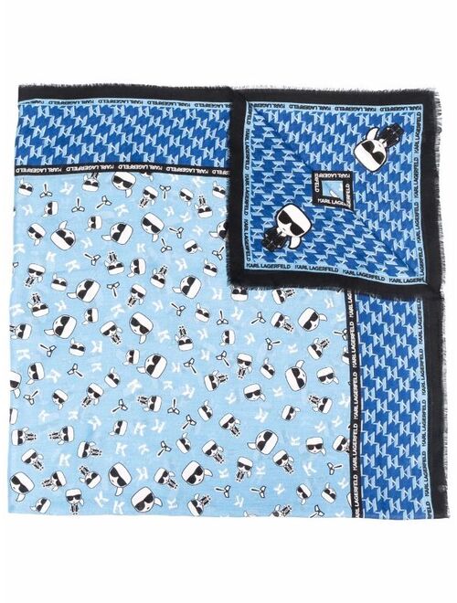 Karl Lagerfeld logo-print scarf