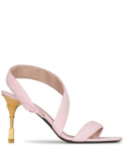 Moneta engraved-heel sandals