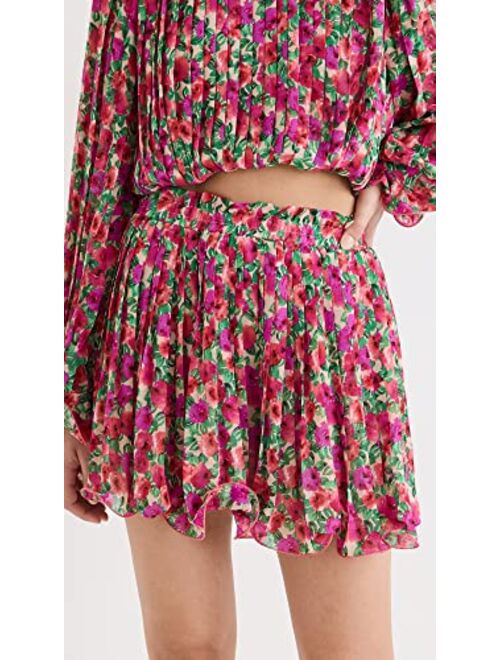 endless rose Women's Floral Pleated Elastized Skirt