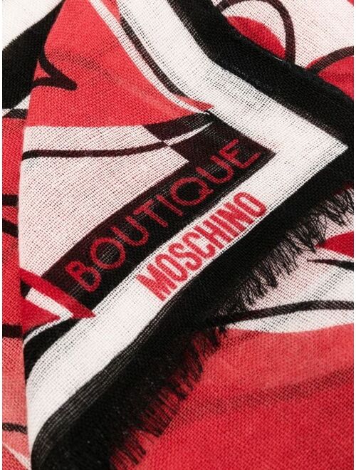 Moschino heart-print wool scarf