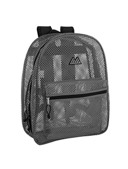 Summit Ridge Mesh Backpacks for Kids, Adults, School, Beach, and Travel, Colorful Transparent Mesh Backpacks with Padded Straps