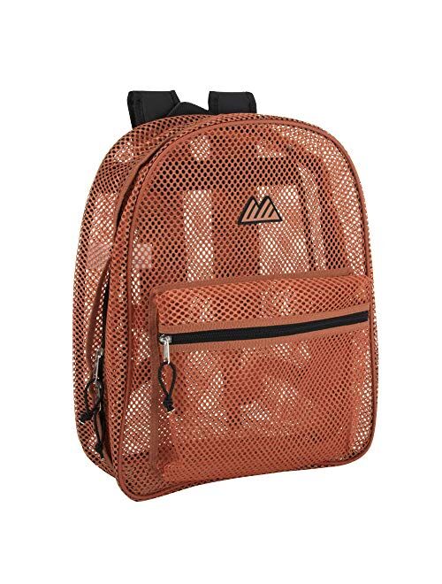 Summit Ridge Mesh Backpacks for Kids, Adults, School, Beach, and Travel, Colorful Transparent Mesh Backpacks with Padded Straps