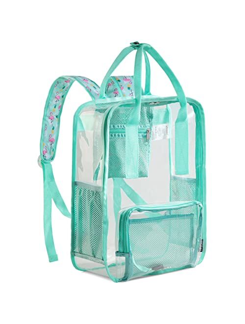 Clear backpack,VASCHY HeavyDuty Transparent See Through School Backpack BookBag